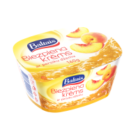 Baltais biezpiena krēms ar persiku džemu