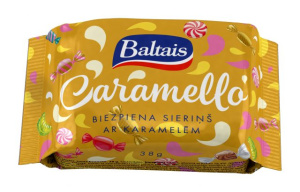 Baltais biezpiena sieriņš. Caramello