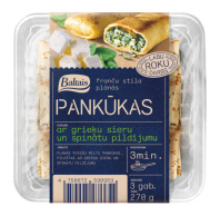 Pankūkas ar grieķu siera un spinātu pildījumu