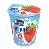 Jogurts ar zemeņu garšu un C vitamīnu.